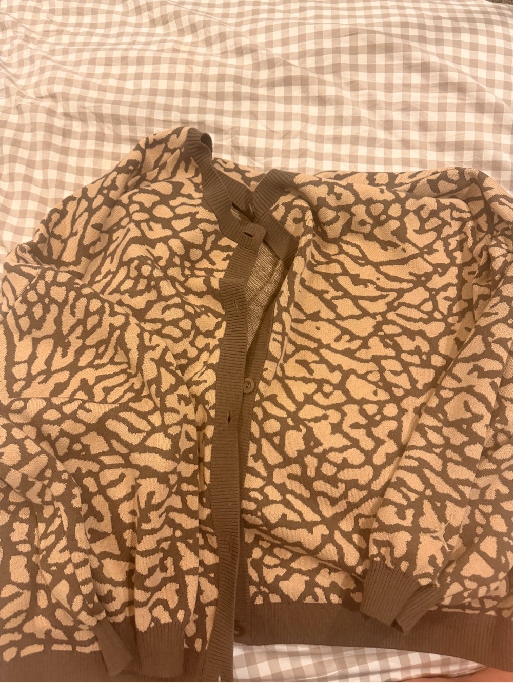 Women's Brown and Cream Patterned Skirt